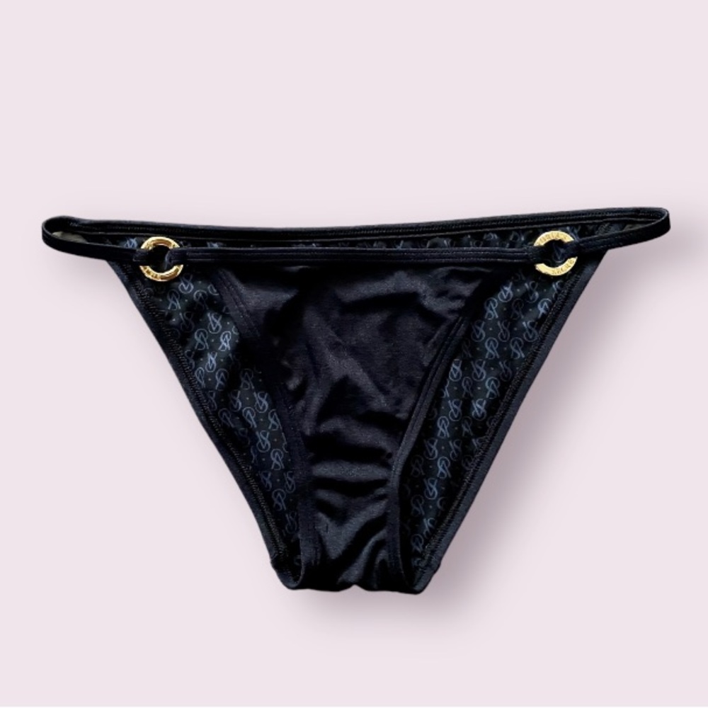 Victoria’s Secret Black Bikini Bottoms with Gold Hardware